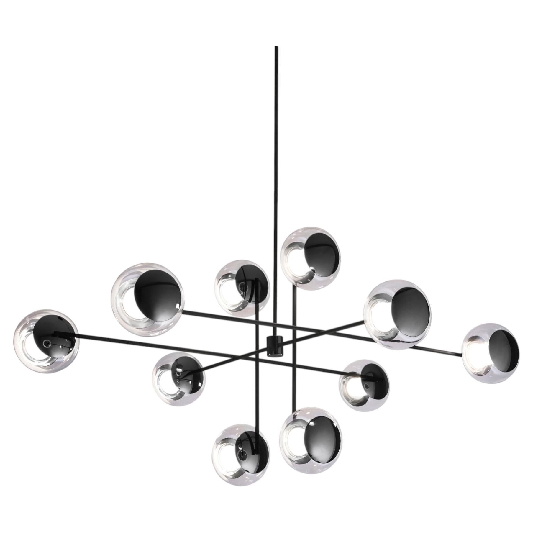 Kronleuchter „Celine Ten Light“ in Schwarz-Nickel von MUG