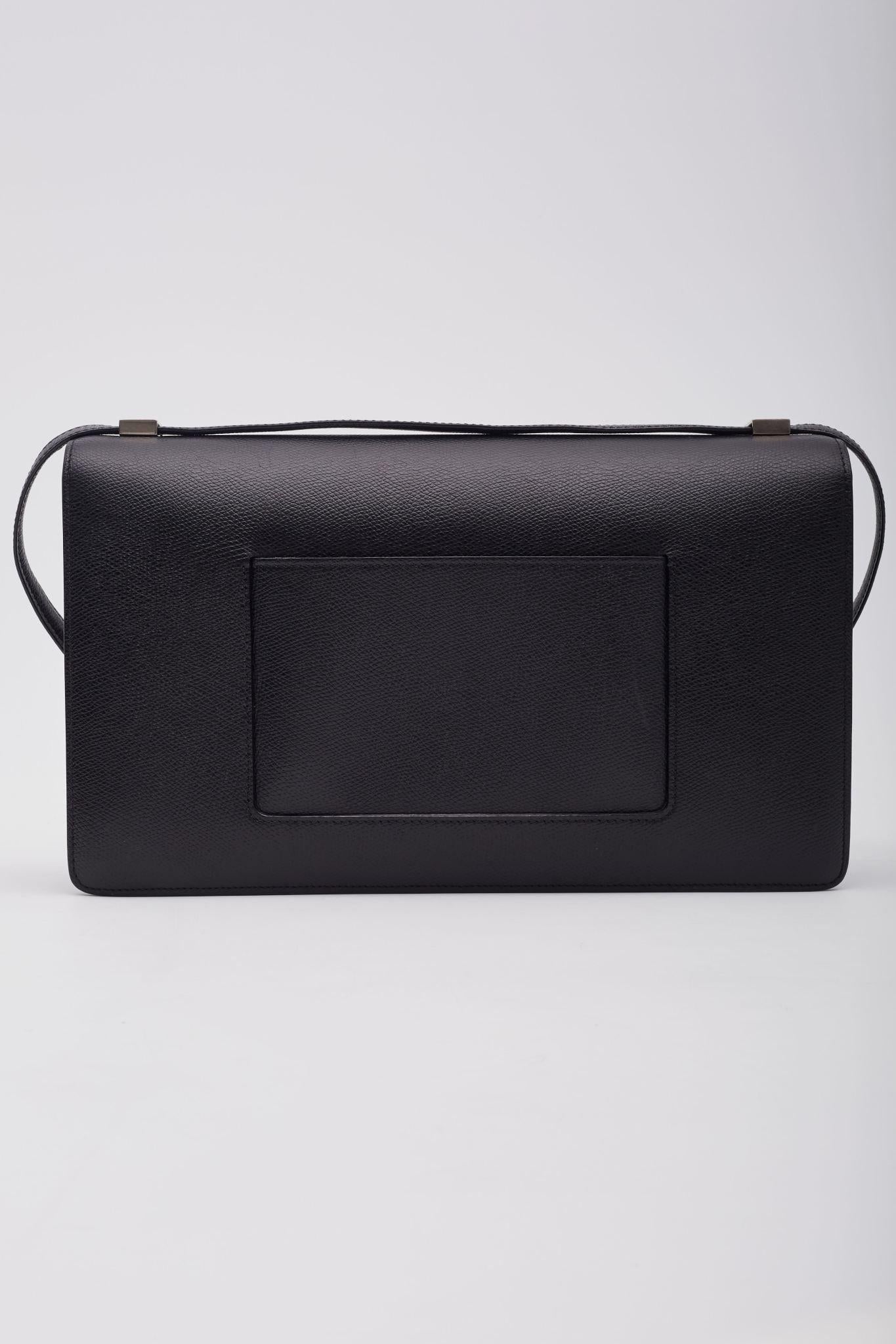 Women's Celine Textured Leather Black Case Flap Bag Medium For Sale