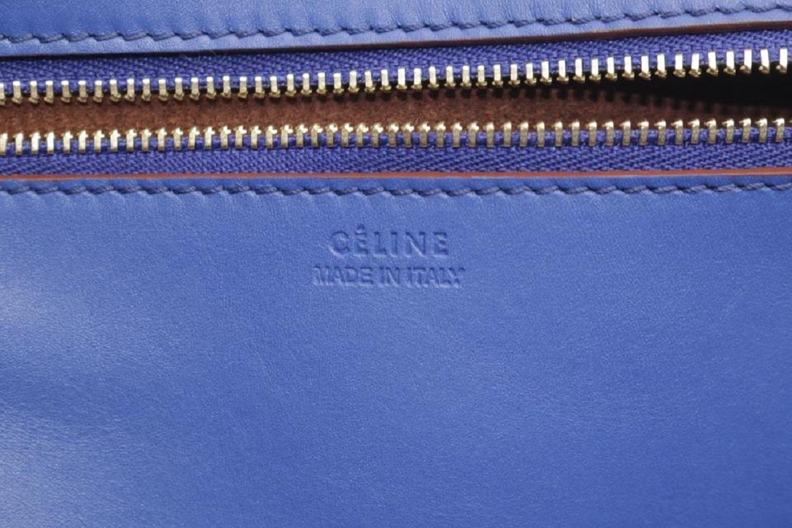Céline Tie Knot 1ck1204 Blue Calfskin Leather Tote For Sale 4