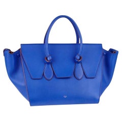 Céline Krawattenknoten 1ck1204 Blaue Tote aus Kalbsleder