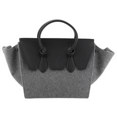 Celine Tie Knot Tote Leather And Felt Small 
