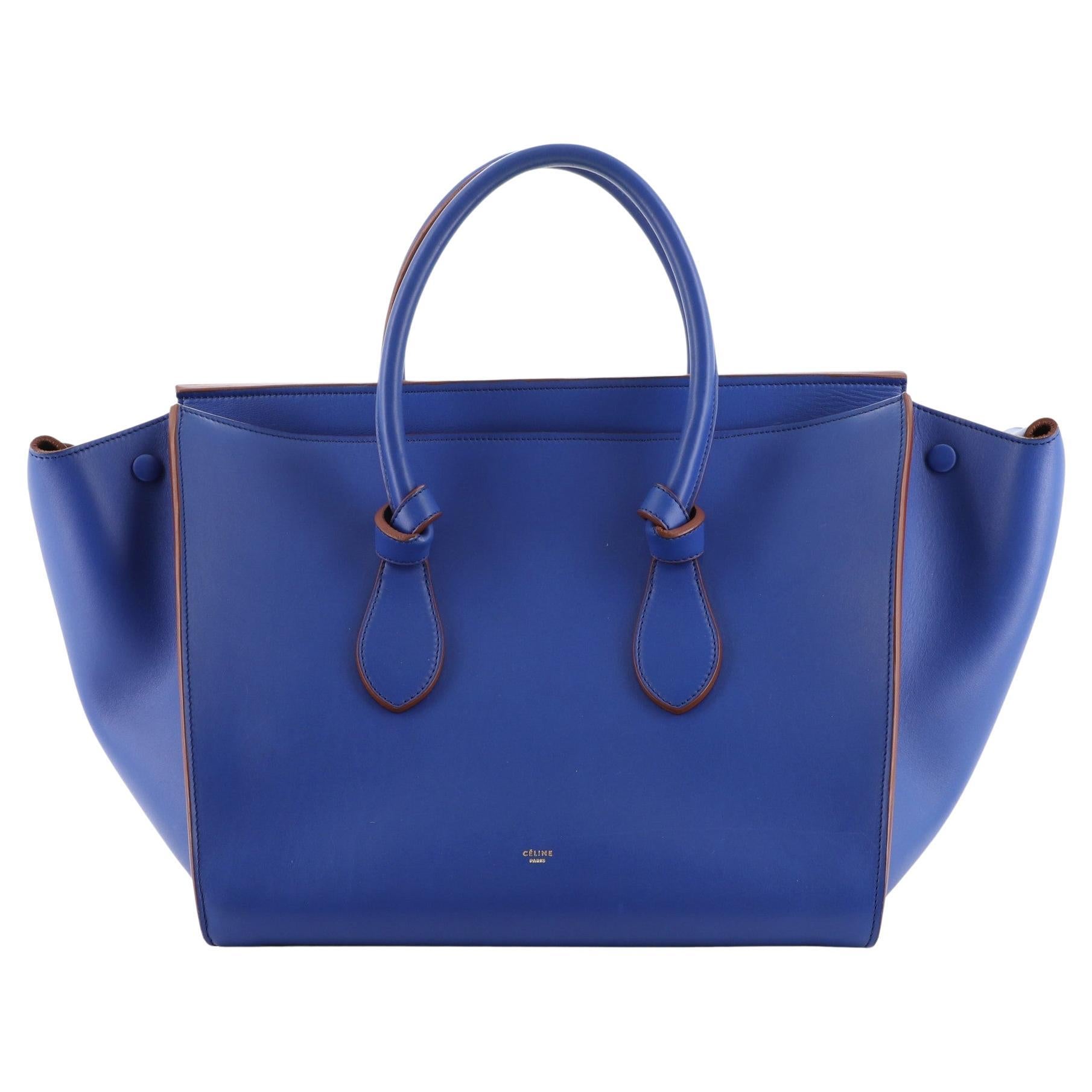 Tote aus rauchfarbenem Leder von Celine Tie Knot Medium