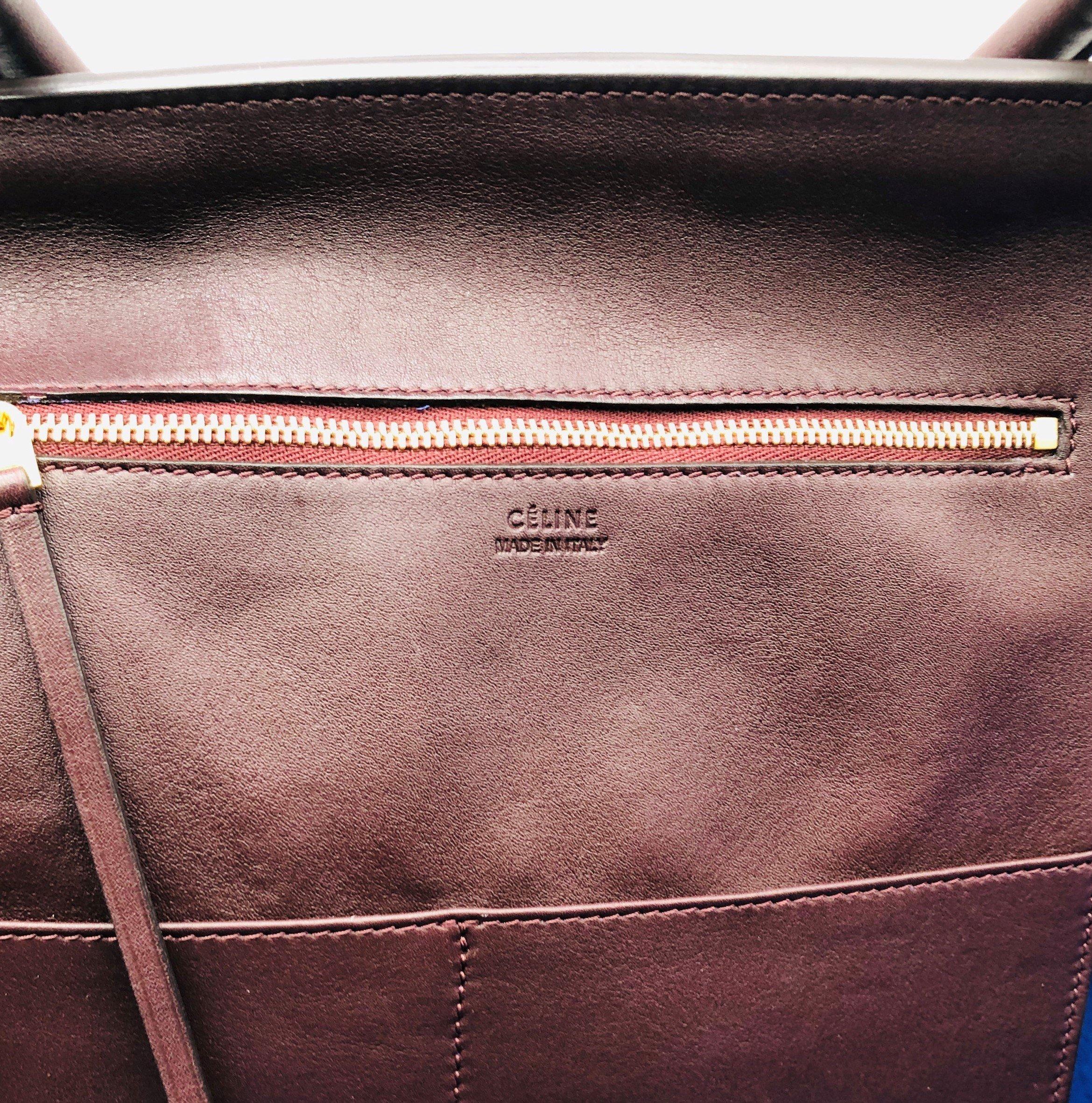 CÉLINE Tie Shoulder bag in Burgundy Leather 1
