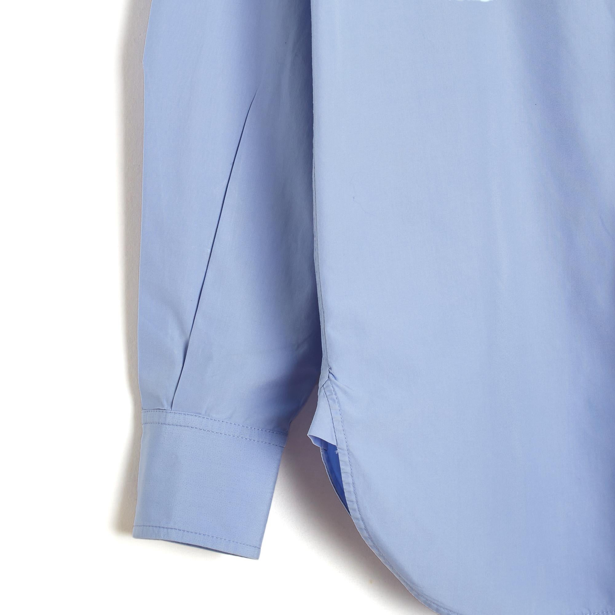 Céline Top Chemise FR36 Phoebe Philo 2 Tones Blue Cotton Shirt UK8 US6 Celine For Sale 2