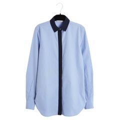 Céline Top Chemise FR36 Phoebe Philo 2 Tones Blue Cotton Shirt UK8 US6 Celine