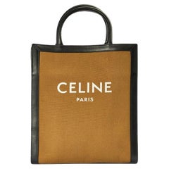 Celine Tote Vertical MM Tela Biscotto Nera