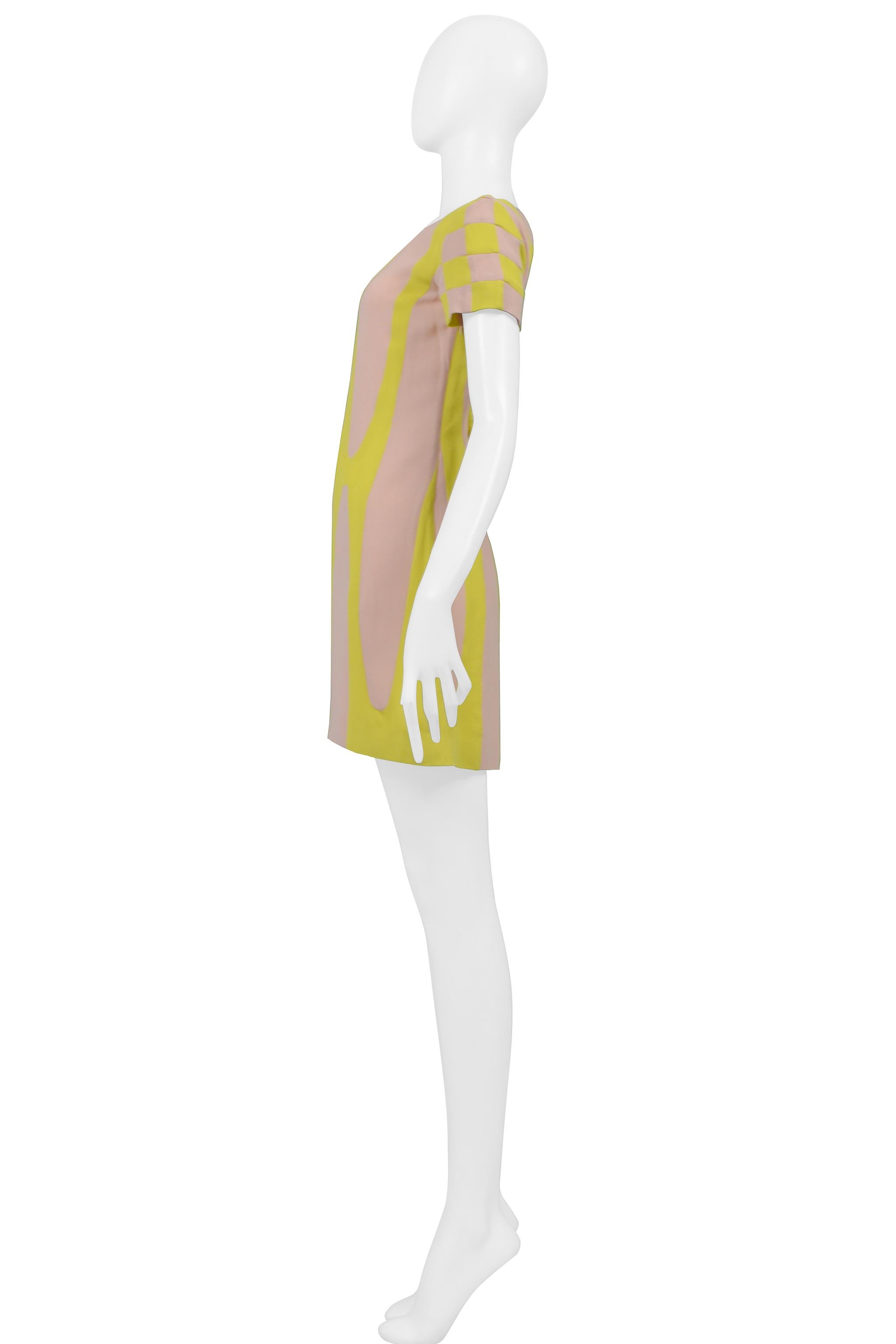 Celine Touring Dress In Yellow & Pink 2005 In Excellent Condition In Los Angeles, CA