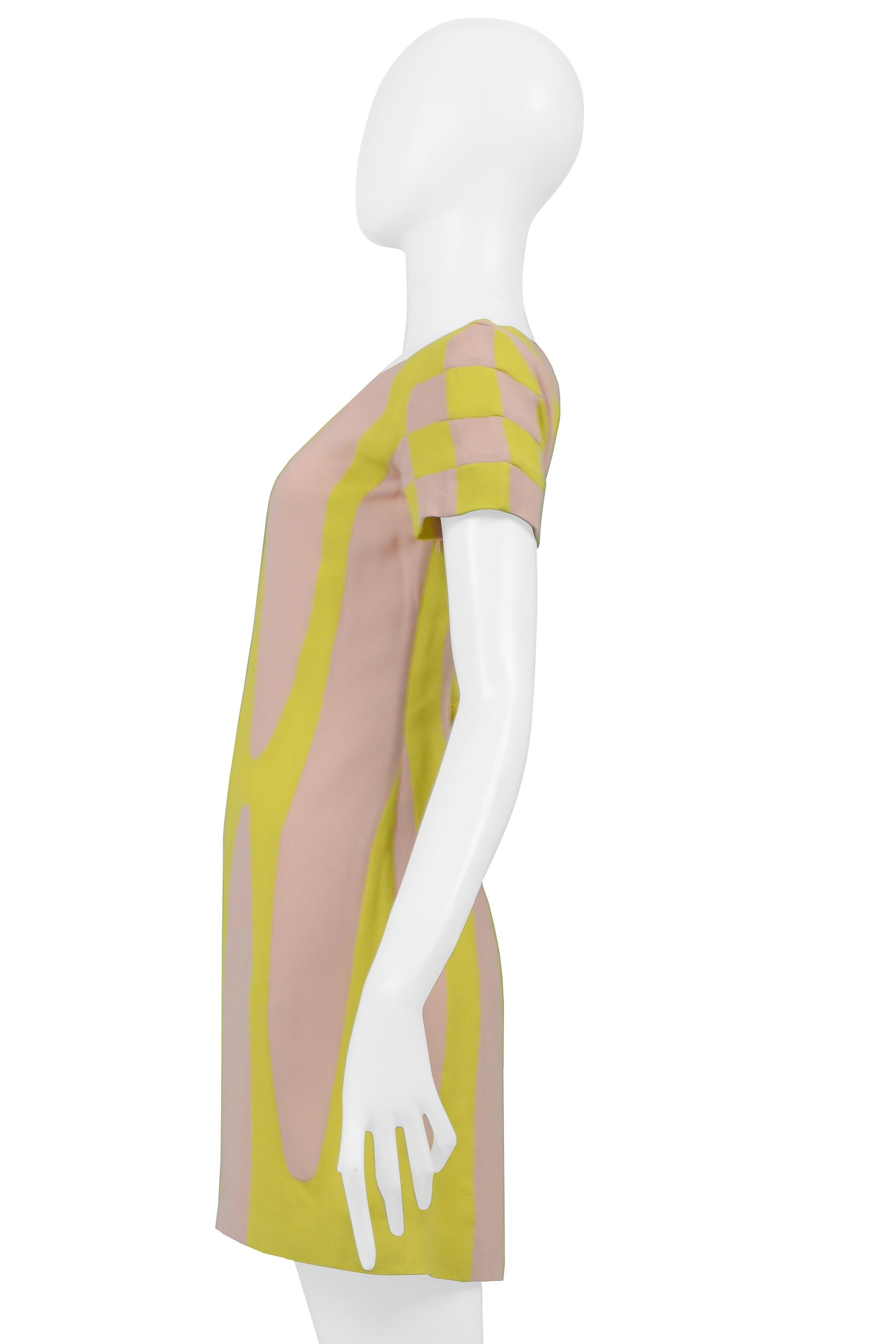 Women's Celine Touring Dress In Yellow & Pink 2005