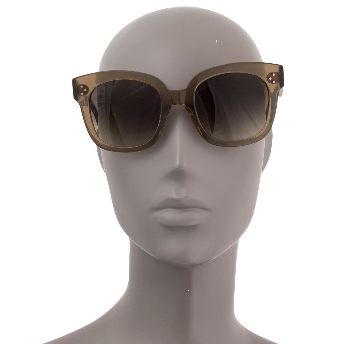 CELINE transparent green SQUARE Sunglasses CL4002UN In Excellent Condition In Zürich, CH