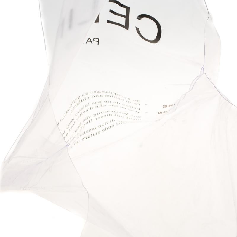 Women's Celine Transparent Plastic Bag with Zip Pouch Clutch