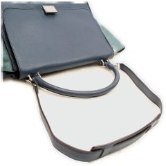 Céline Trapeze 872001 2way Blue Leather Shoulder Bag