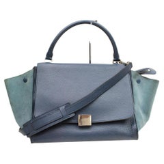 Vintage Céline Trapeze 872001 2way Blue Leather Shoulder Bag
