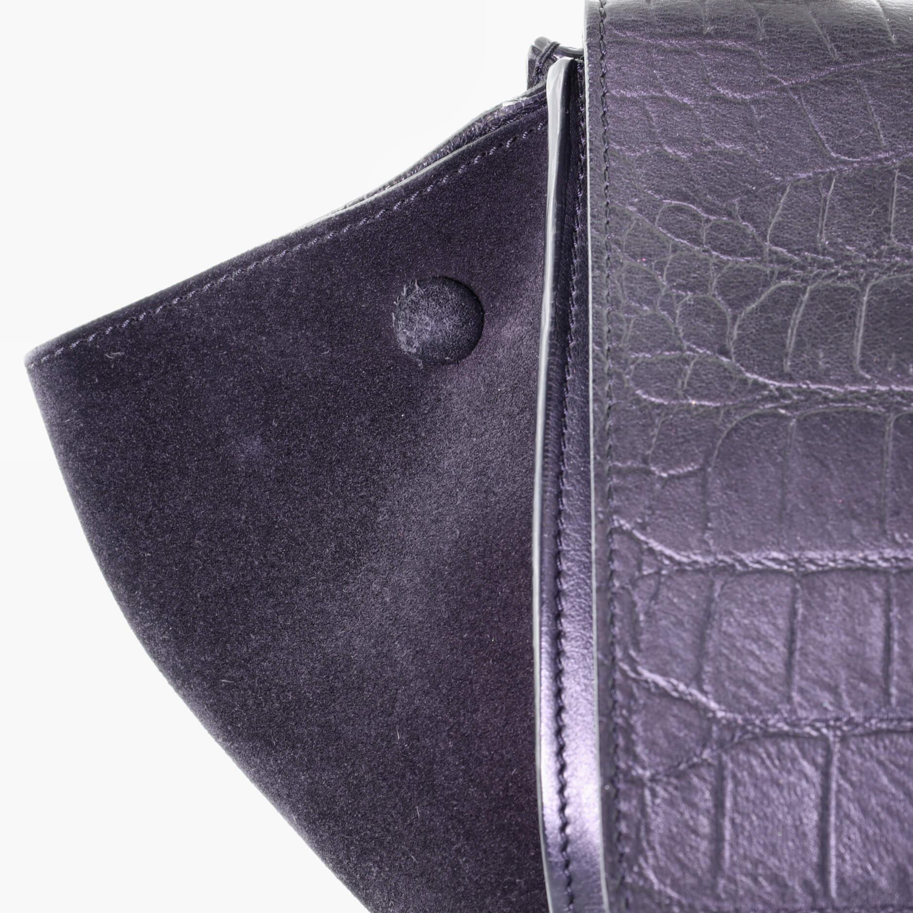 Celine Trapeze Bag Crocodile Embossed Leather Medium 2