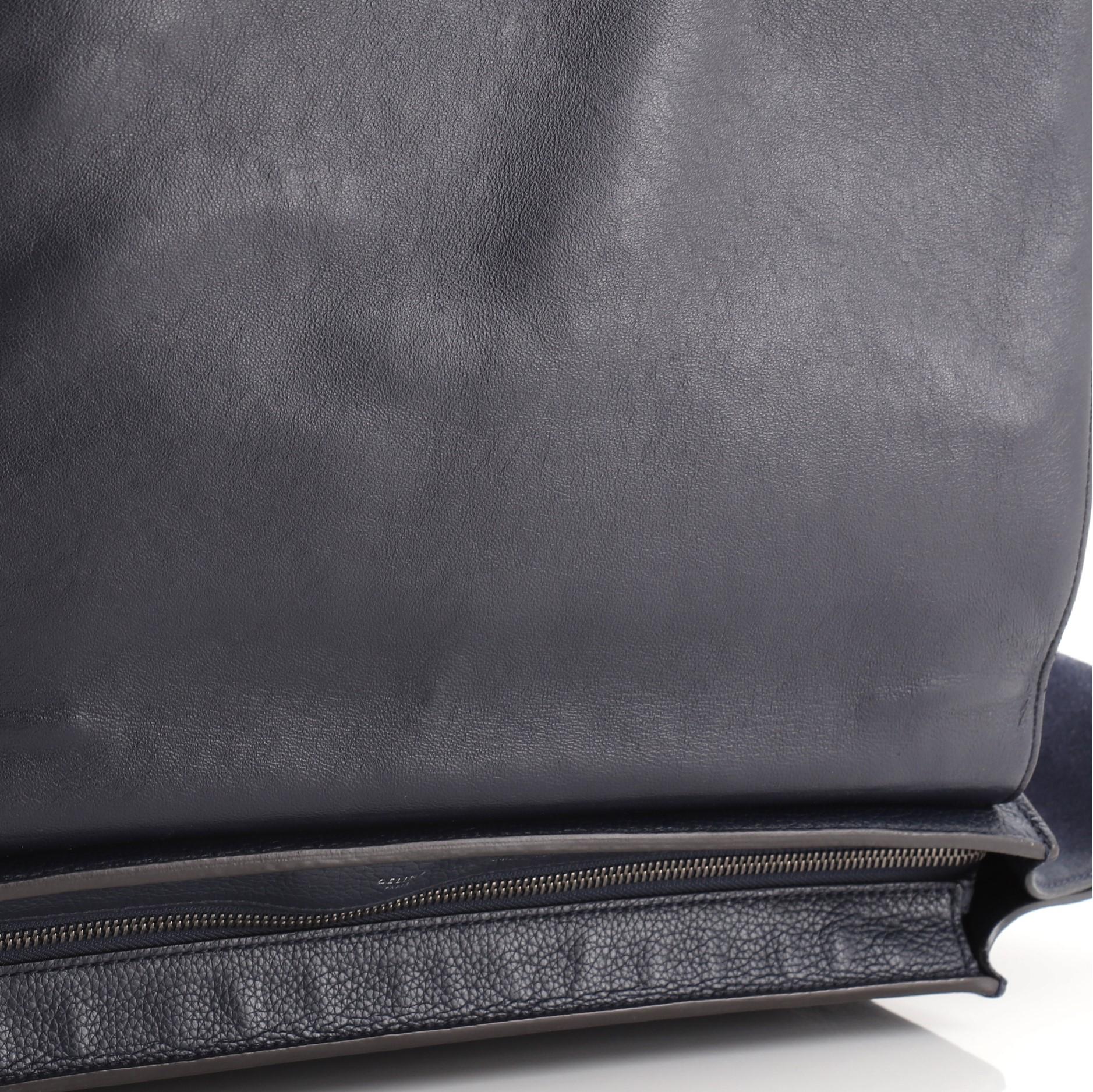 Gray Celine Trapeze Bag Leather Large Blue