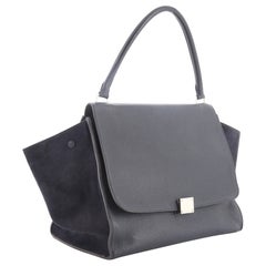 Celine Trapeze Bag Leather Large Blue