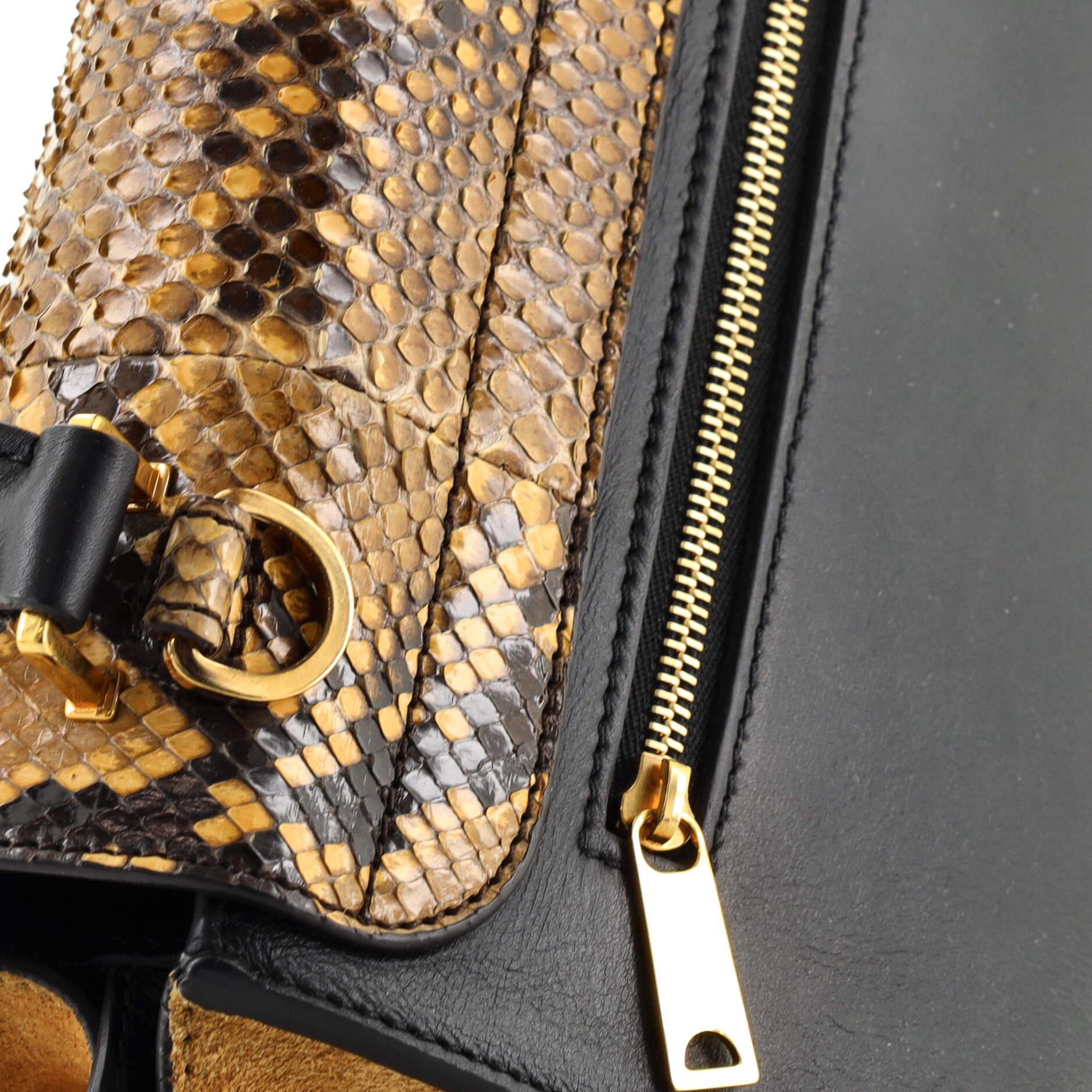 Sac trapèze Celine en python et cuir moyen 2