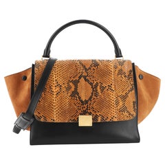 Celine Trapeztasche aus Python und Leder Medium