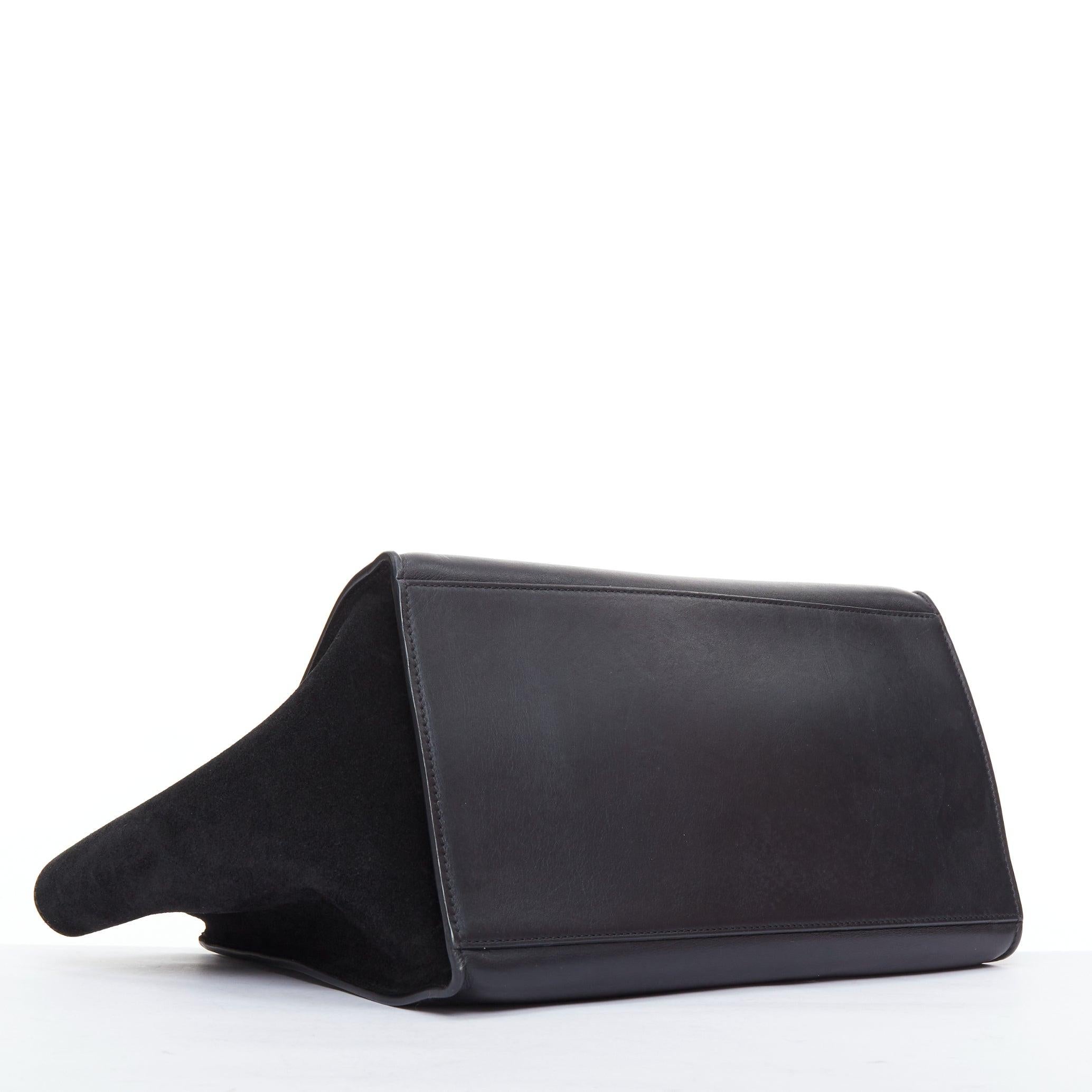 CELINE Trapeze black embossed scaled leather gold clasp crossbody bag For Sale 1