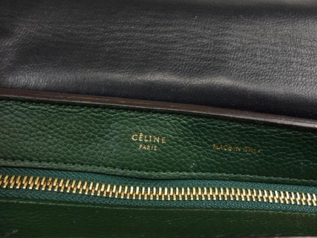 Céline Trapeze Cel Trapeze-232953 Dark Green Leather X Suede Weekend/Travel Bag For Sale 3