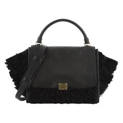 Celine Trapeze Handbag Astrakhan Fur with Leather Medium