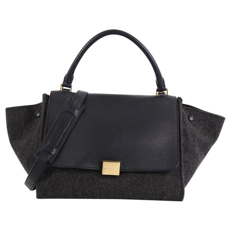 Celine Trapeze Handbag Leather and Felt Medium at 1stDibs | trapeze purse