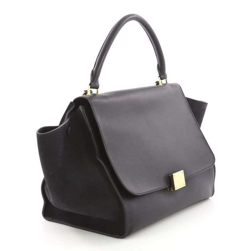 Black Celine Trapeze Handbag Leather Medium