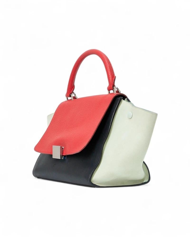 Celine Trapeze Medium Tricolor Rossa en Bueno estado para la venta en Torre Del Greco, IT