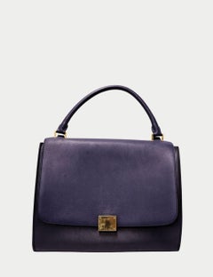 Celine Trapeze Navy Leather Top Handle Bag