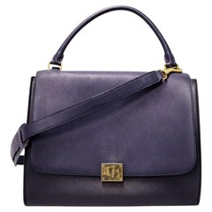 Celine Trapeze Navy Leather Top Handle Bag