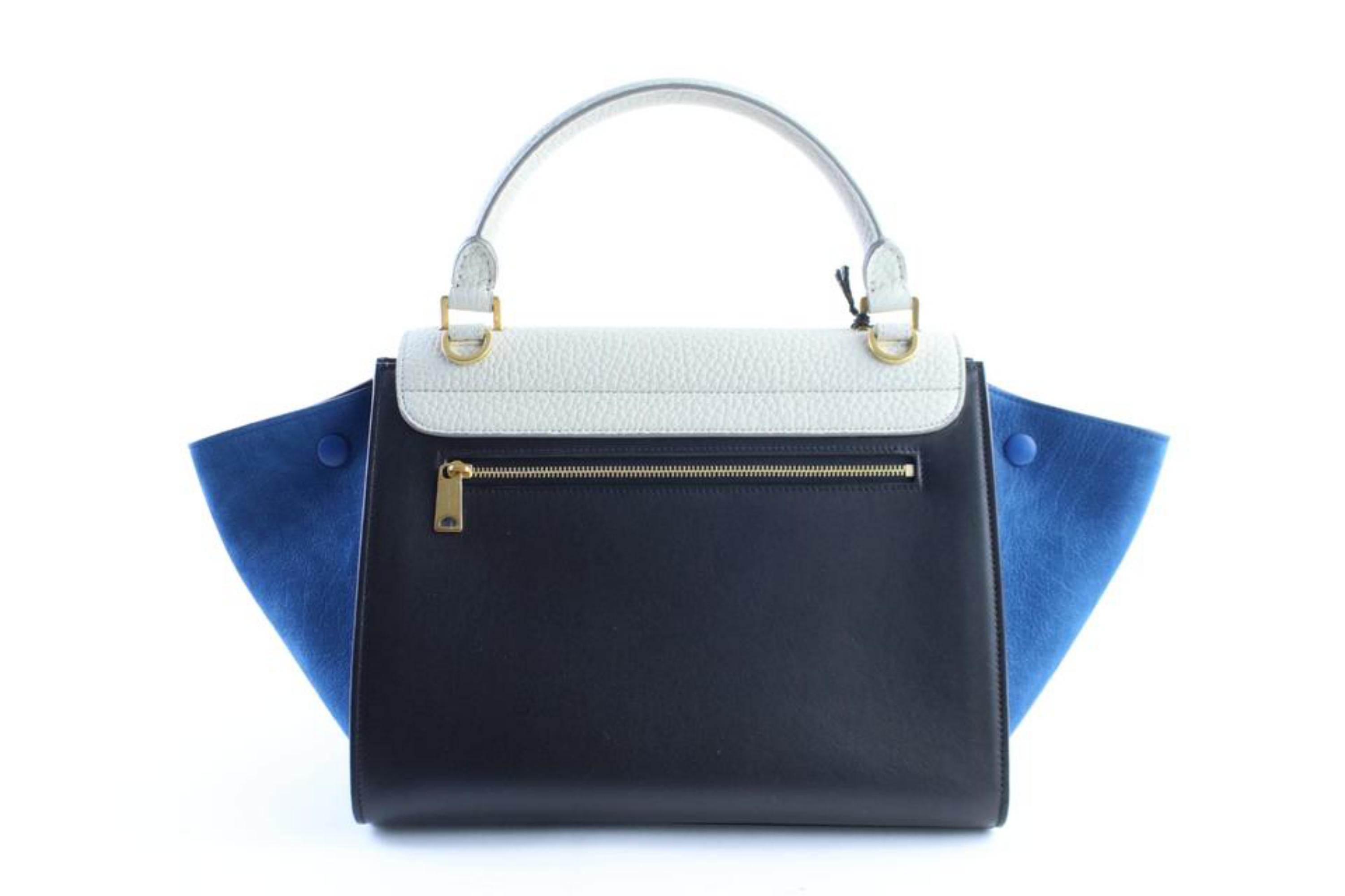 Céline Trapeze Tri-color 2way 30cer0501 Multicolor Suede Leather Cross Body Bag For Sale 2