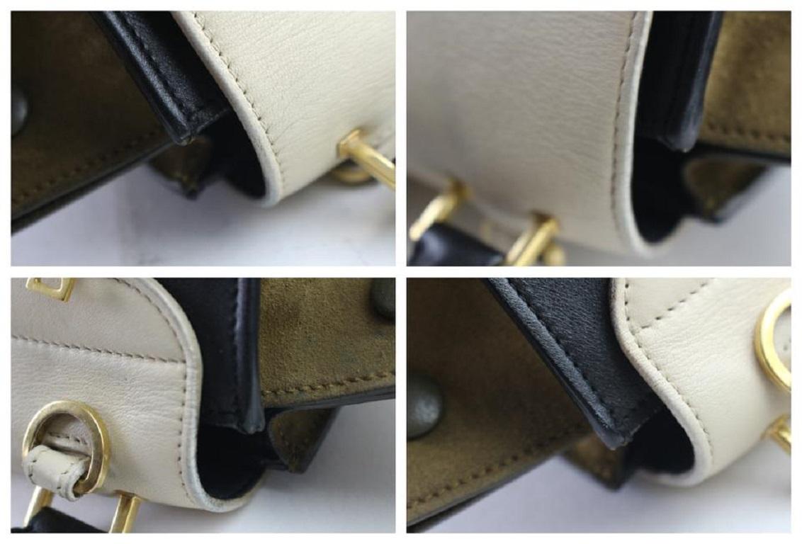 Céline Trapeze Tricolor 2way 9cer0530 Ivory X Olive X Black Leather Cross Body B 2