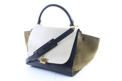 Céline Trapeze Tricolor 2way 9cer0530 Olive X Black Leather Cross Body Bag