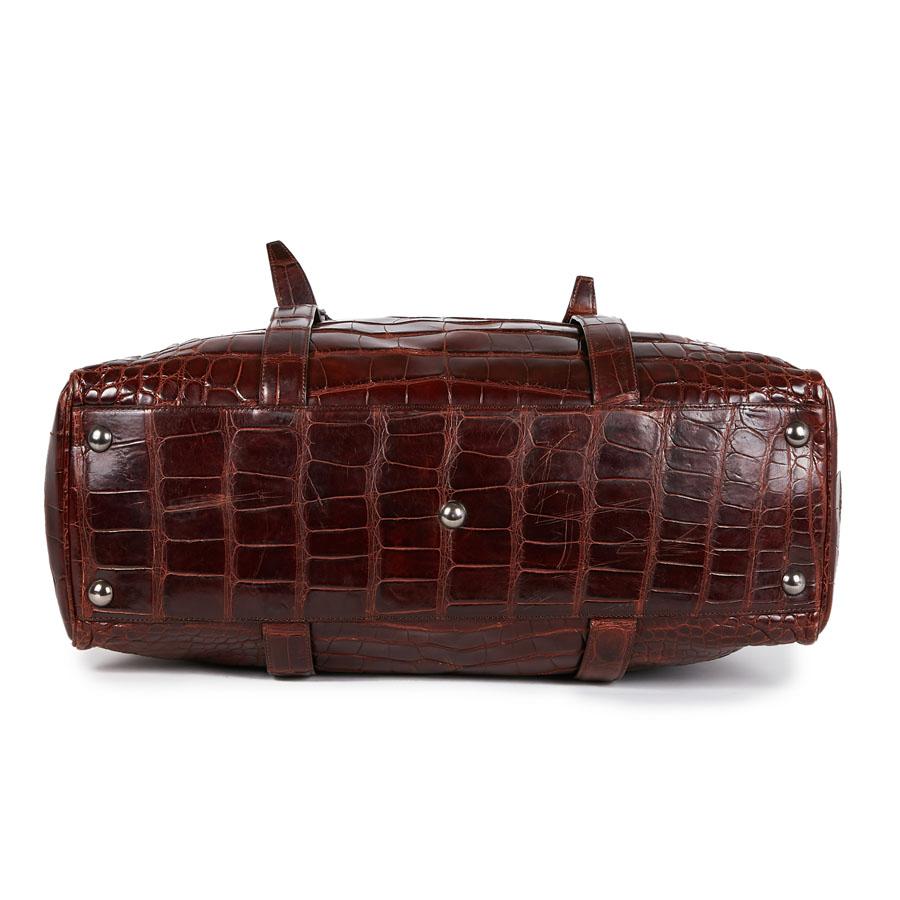 Women's CELINE Travel Bag in Ice Browned Mississipi Alligator