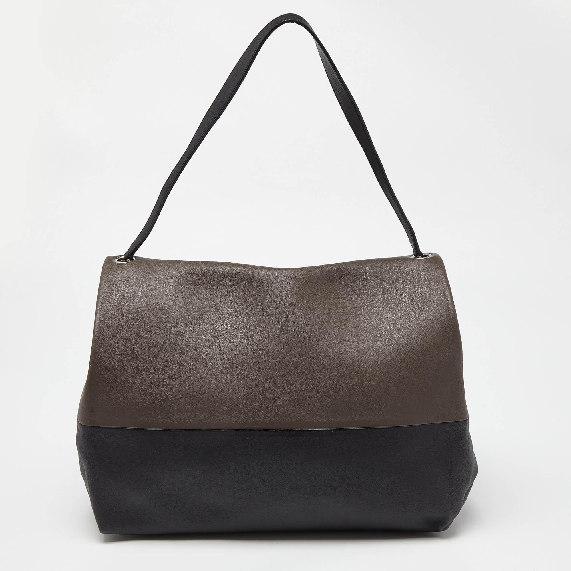 Women's Celine Tri Color Leather All Soft Flap Shoulder Bag