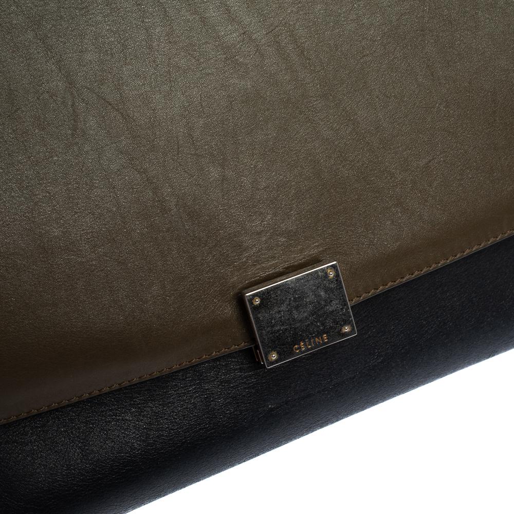 Celine Tri Color Leather and Canvas Medium Trapeze Bag 5