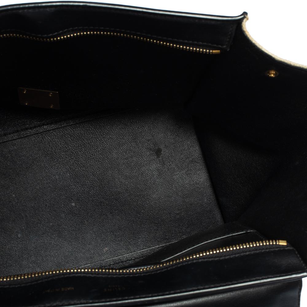 Celine Tri Color Leather and Canvas Medium Trapeze Bag 7