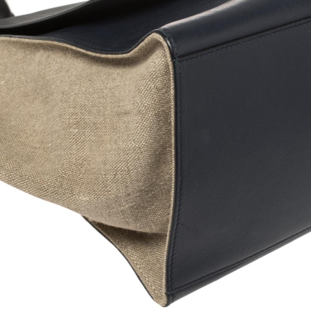 Celine Tri Color Leather and Canvas Medium Trapeze Bag 1