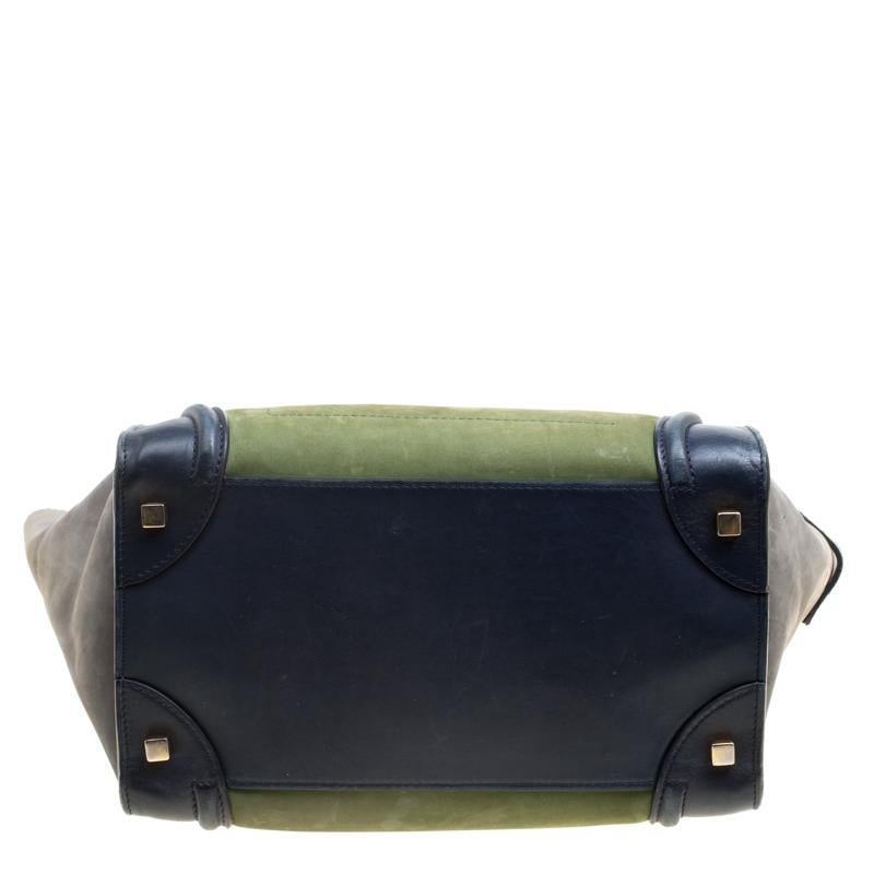 Celine Tri Color Leather and Nubuck Leather Mini Luggage Tote 2