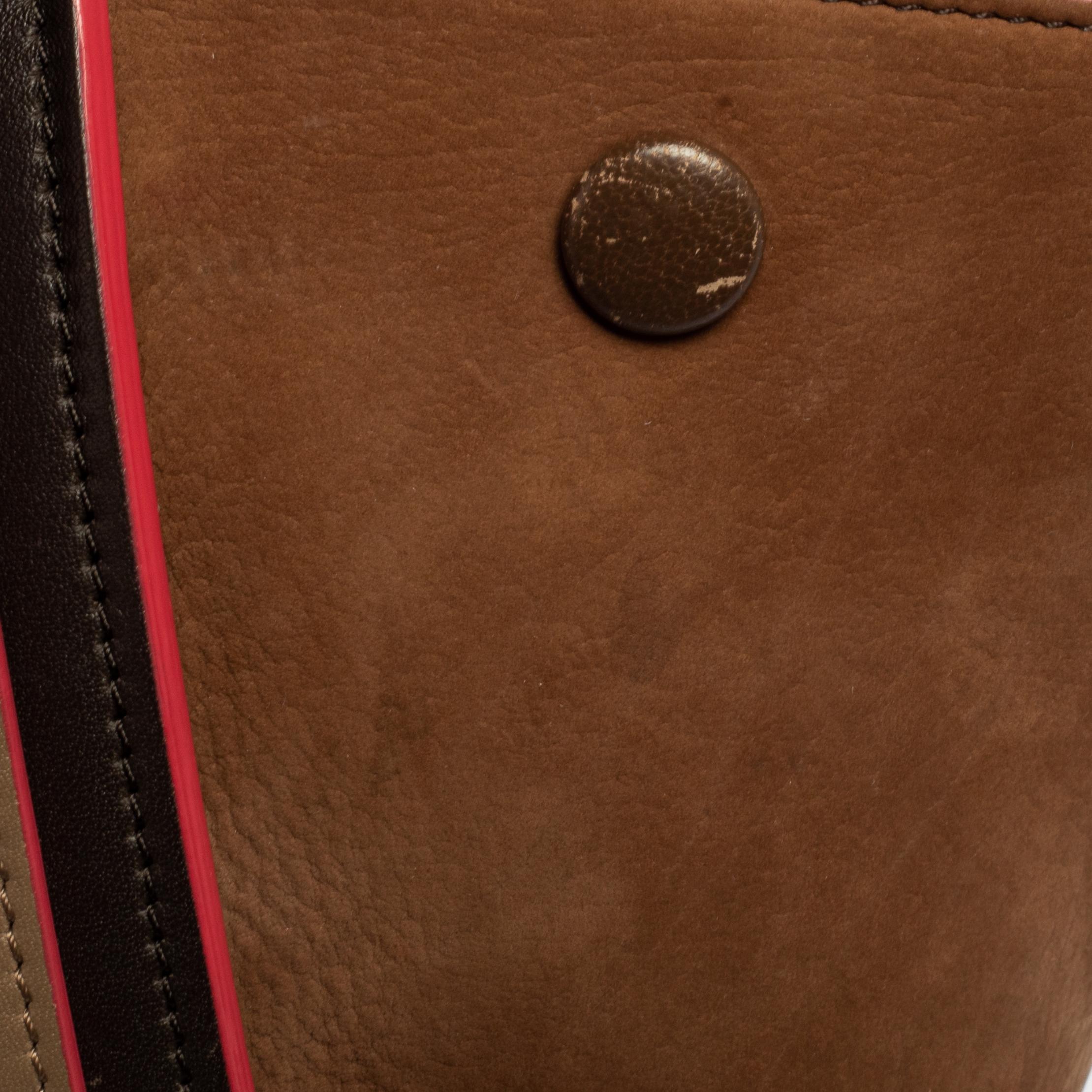 Celine Tri Color Leather and Nubuck Medium Trapeze Bag In Fair Condition In Dubai, Al Qouz 2