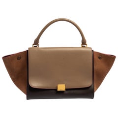 Bolso Trapecio Mediano Celine Tri Color Piel y Nubuck