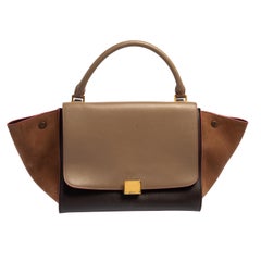Bolso Trapecio Mediano Celine Tri Color Piel y Nubuck