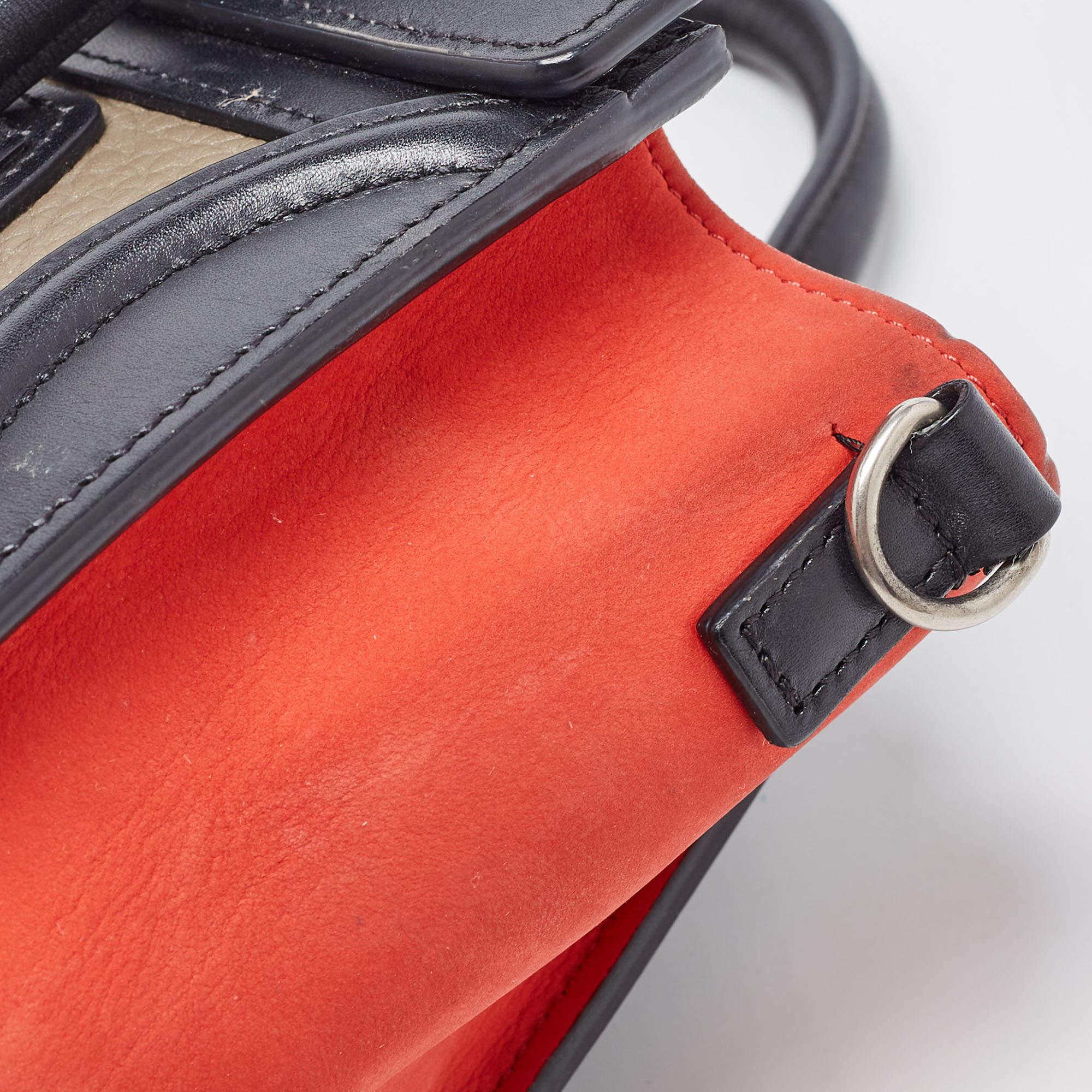 Celine Tri Color Leather and Nubuck Nano Luggage Tote For Sale 1