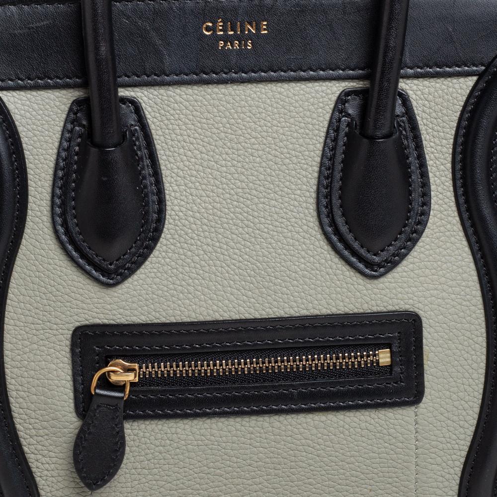 Celine Tri Color Leather and Nubuck Nano Luggage Tote 1