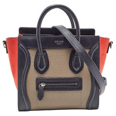 Celine Tri Color Leather and Nubuck Nano Luggage Tote