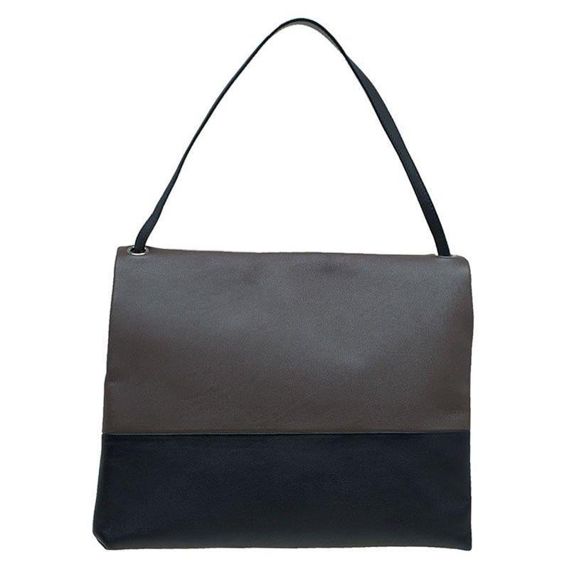 Celine Tri Color Leather and Suede All Soft Shoulder Bag In Good Condition In Dubai, Al Qouz 2