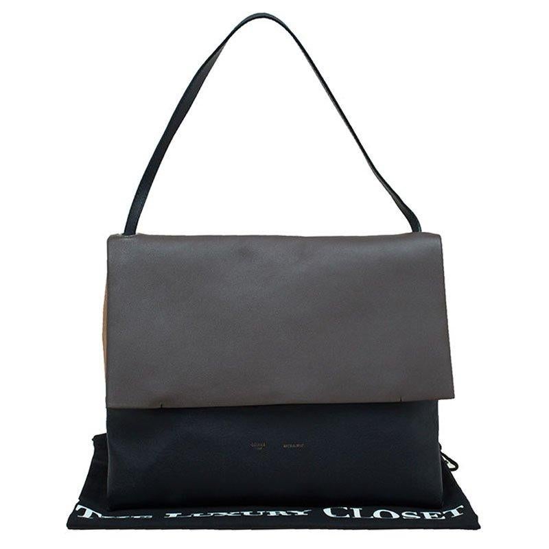 Celine Tri Color Leather and Suede All Soft Shoulder Bag 3