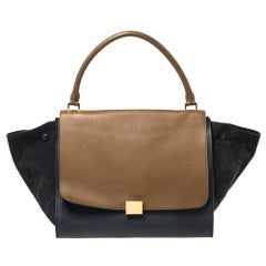 Celine Tri Color Leather and Suede Large Trapeze Bag