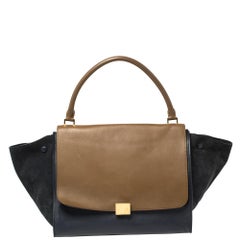 Celine Tri Color Leather and Suede Large Trapeze Bag