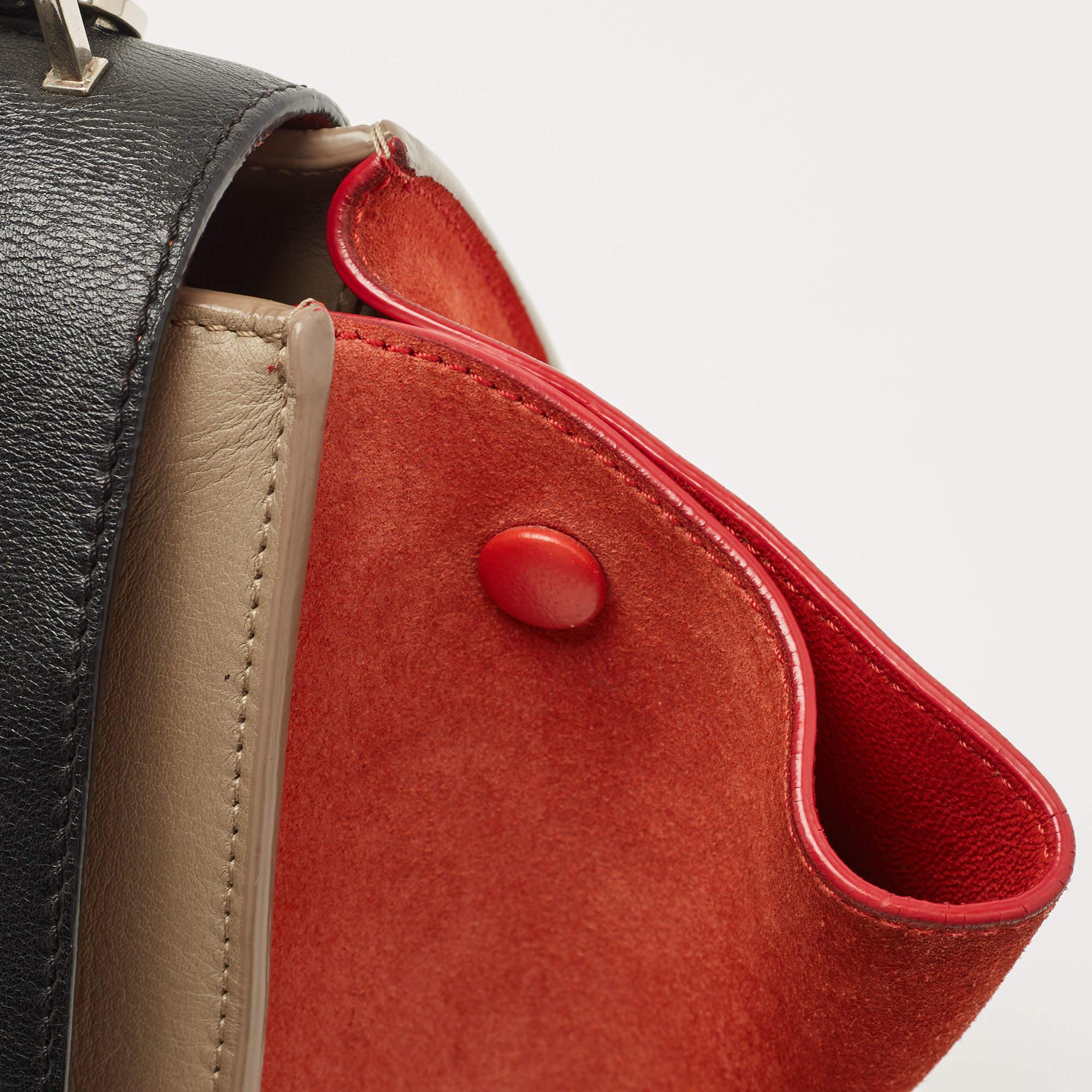 Celine Tri Color Leather and Suede Medium Trapeze Bag 6