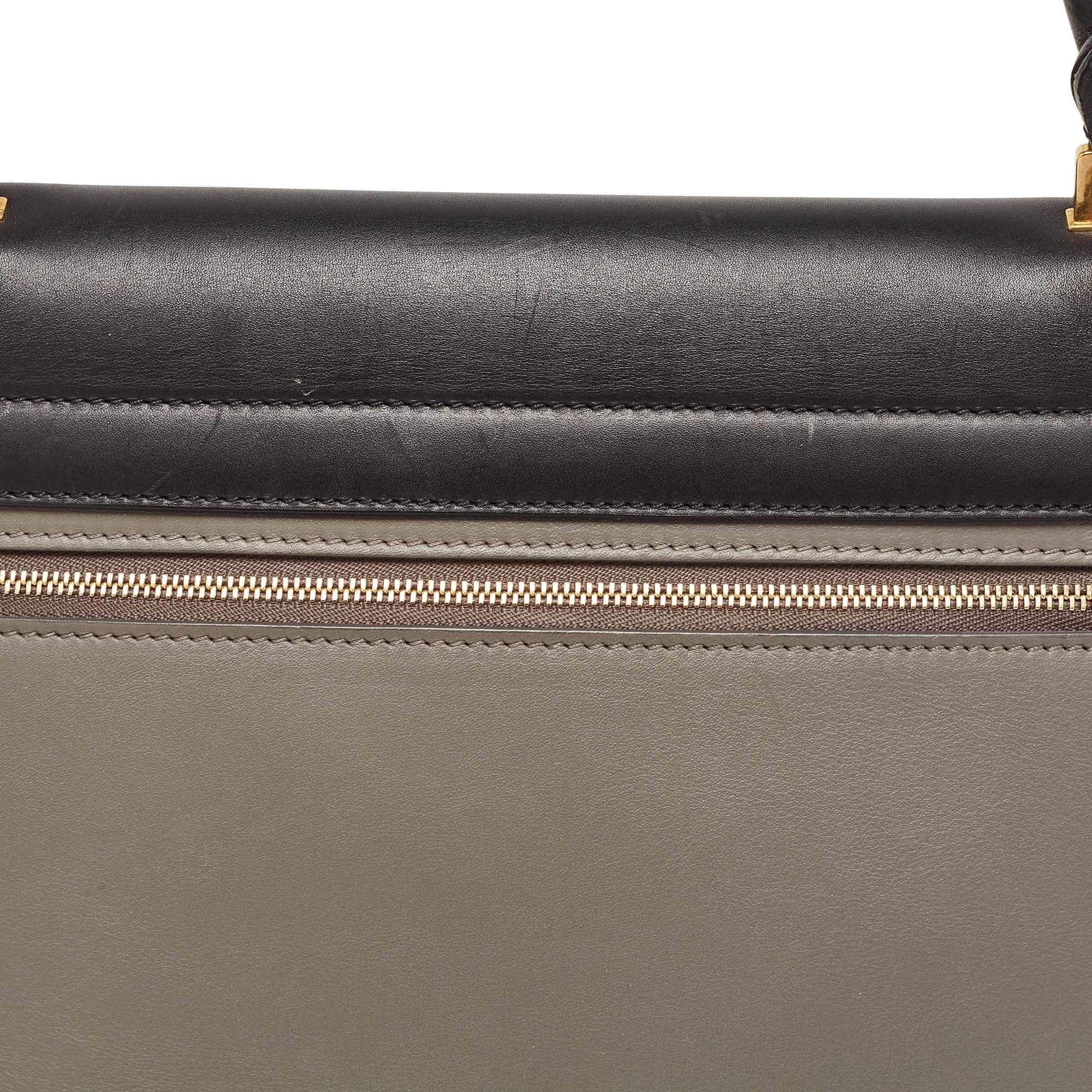 Celine Tri Color Leather and Suede Medium Trapeze Bag 9